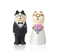 XJLyaya 2 Pcs Figurine Gateau Mariage, Figurine Mariage, Statue de Couple de Mariés, Décorations de Gâteau pour Le Marié, Convient pour Les Mariages, la Saint Valentin, Les Décorations de Voiture
