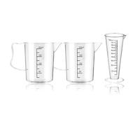 XJLyaya 200ml Verre Doseur Cuisine, 3 Pcs Verre Doseur Plastique, Pichet Plastique, Doseur, Avec Poignée, Adapté aux Laboratoires, aux Détergents, à la Pâtisserie et à la Cuisine