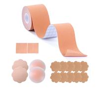 XJLyaya Cache Tetons Femme, 1 Set Soutien Gorge Adhesif, Cache Teton, Boob Tape, Cache Tétons, Adapté aux Tasses A de E, Adaptées aux Robes, Quotidiennement, Sports et Plusieurs Occasions