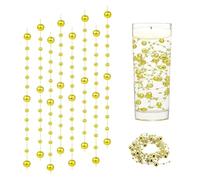 XJLyaya Ruban Perles de, 1,2m 24 Pcs Guirlande de Perles Artificielles, Ruban avec Pearl, Chaîne Perle avec Ligne Pêche, Convient pour Les Bougies Flottantes, Faites à la Main, Mariage (Or)