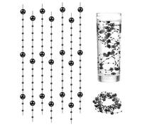 XJLyaya Ruban Perles de, 1,2m 24 Pcs Guirlande de Perles Artificielles, Ruban avec Pearl, Chaîne Perle avec Ligne Pêche, Convient pour Les Bougies Flottantes, Faites à la Main, Mariage (Noir)