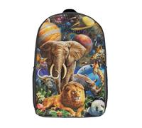 XJmoney Sac à dos pour enfants, cartable animaux de la forêt tropicale humide grande capacité étudiants sac à dos sac à dos pour garçons filles adultes adolescents 17 pouces