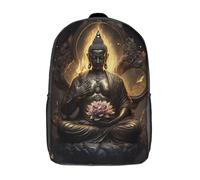 XJmoney Sac à dos unisexe Bouddha imprimé 3D Sac à dos de voyage décontracté Sac à dos pour ordinateur portable Sac d'école léger pour hommes femmes garçons filles 17 pouces
