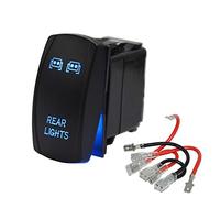 XJMOTO Interrupteur à bascule universel laser bleu 5 broches 20 A 12 V Compatible avec ATV UTV Polaris RZR Ranger Can-AM Commander Maverick X3 SUV Jeep Truck