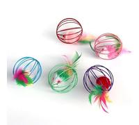 XJPXFQ 1pc Chat Jouet Bâton Plume Baguette avec Cloche Souris Cage Jouets Artificiel Coloré Chat Teaser Jouet Fournitures for Animaux De Compagnie Couleur Aléatoire(Caged Rat)