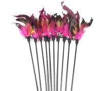 XJPXFQ 1pc Jouets for Chat Couleur aléatoire Faire Un bâton de Chat Plume Noir Perche colorée comme des Oiseaux avec Petite Cloche for Chats d'intérieur Baguette(1pc)
