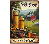 XJPXFQ Plaque vintage en métal avec inscription « Honey For Sale » - 20,3 x 30,5 cm
