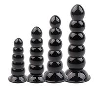 XJPXFQ SM Grandes Perles Anales Silicone Plug Anal Dilatateur avec Ventouse Butt Plug Anal Gode avec 5 Boules Anus Dilatateur Anal Butt Plug SM Sex Toy for Hommes Femmes