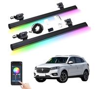 XJPZFC Marchepieds électriques rétractables compatibles avec Borgward BX7 2016-2023 | Marchepieds latéraux antidérapants à déploiement Automatique et Barres Nerf en Aluminium aéronautique(with Light)