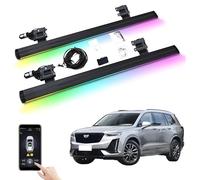 XJPZFC Marchepieds électriques rétractables compatibles avec Cadillac XT6 2019-2025 | Marchepieds latéraux antidérapants à déploiement Automatique et Barres Nerf en Aluminium aéronautique(with Light)