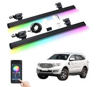 XJPZFC Marchepieds électriques rétractables compatibles avec Ford Everest 2016-2025 | Marchepieds latéraux antidérapants à déploiement Automatique et Barres Nerf en Aluminium aéronautique(with Light)