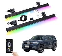 XJPZFC Marchepieds électriques rétractables compatibles avec Jeep Commander 2018-2024 | Marchepieds latéraux antidérapants à déploiement Automatique, Barres Nerf en Aluminium aéronautique(with Light)