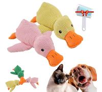 XJQ Canard Anti-Stress, Jouet Interactif Qui éMet des Sons, Jouets à MâCher pour Les, pour Dog, Adapté Aux Petits Chiens Et Chiots (2pcs-a,Grand)