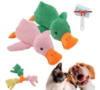 XJQ Canard Anti-Stress, Jouet Interactif Qui éMet des Sons, Jouets à MâCher pour Les, pour Dog, Adapté Aux Petits Chiens Et Chiots (2pcs-b,Petit)