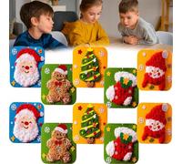 XJQ Diy Christmas Embroidery Kit, Cute Embroidery Kit with Pattern, Diy Embroidery Doll Set, Cartoon Christmas Sewing Craft Kit for Everyone (10pcs)