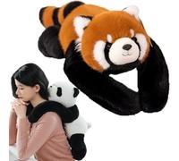 XJQ Weighted Panda Stuffed Animal, Snugly The Weighted Panda for Adult, Soft Plush Huggable Pillow for Stress & Comfort (45cm,Red Panda)
