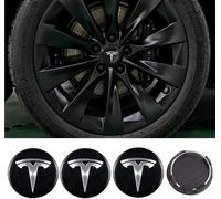 XJQHK 4 Pièces 60mm Auto Cache Moyeux pour Tesla Model Y 60mm, Metallic Jante Couvre Centre Moyeu de Roue Décoration Remplacement Accessoires