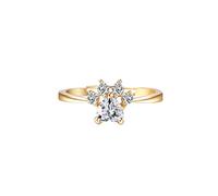 XJruixi Amoureux des Animaux de Compagnie Cristal Anneaux Mignon Chat Chien Chiot Ours Patte Impression Animal Doigt Bague Bijoux Cadeau de noël pour Hommes Femmes Charme