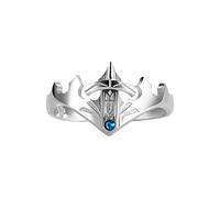 XJruixi Anime Fate Stay Night Ring Saber Altria Pendragon Cosplay Unisex Adjustable Blue Diamond Sword Rings Accessories Jewelry Gift