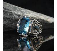 XJruixi Bague de fiançailles pour Hommes européens et américains, Bijoux de Luxe, carré Yellowstone