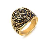 XJruixi Bague Vintage US Army Military Homme Or/Argent Couleur Acier Inoxydable US Army Bague Marine Corps Aigle Male Bijoux de Mode