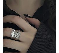 XJruixi Bagues en Pierre de Lune Naturelle pour Hommes Bague en Argent Sterling 925 pour Femmes avec Grosses Pierres 11x17MM Pierres précieuses ovales Cadeaux en Gros