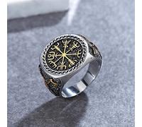 XJruixi Biker Men Garçon Retro Viking Compass Ring Nordic 316L Acier Inoxydable Hache Valknut Bague Triangle Bijoux Cadeau Vente en Gros Nouveau