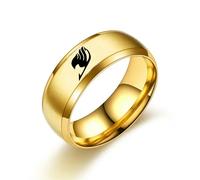 XJruixi Bxzyrt Japanese Anime Fairy Tail Rings Tattoo Badge Enamel Cartoon Stainless Steel Ring Fashion Cosplay Jewelry for Women Men