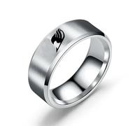 XJruixi Bxzyrt Japanese Anime Fairy Tail Rings Tattoo Badge Enamel Cartoon Stainless Steel Ring Fashion Cosplay Jewelry for Women Men