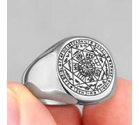 XJruixi Constellation Patron Saint Star of David Amulet Stainless Steel Mens Rings for Male Boyfriend Jewelry Creativity Gift Wholesale