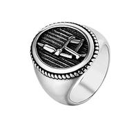 XJruixi Gothic Tattoo Machine Signet Ring Men Women Stainless Steel Biker Rings Cool Hip Hop Punk Rock Ring Best Gift for Friend