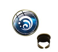 XJruixi Jeu Genshin Impact Oeil de Dieu Vision Élément Réglable Cosplay Bague Bijoux Prop