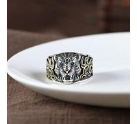 XJruixi Livvy Argent Couleur Nouvelle Ouverture À La Mode Loup Tête De Tigre Anneau De Haute Qualité Animal Punk Hip Hop Dominateur Hommes Anneau De Fête Bijoux