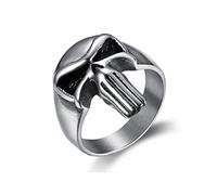 XJruixi Mens Gold/Silver Color Stainless Steel Punisher Skull Rings Cool Skull Signet Ring Male Gothic Punk Ring Christmas Party Gift