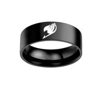 XJruixi Mojygt Mode Japonais Anime Anime Fairy Tail Ring Tattoo Badge Émail Dessin animé en Acier Inoxydable Anneaux Cosplay Bijoux Cadeaux