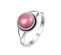 XJruixi Rétro Romantique Naturel Rhodochrosite 925 Bagues en Argent Sterling pour Femmes Haute Qualité Pierre De Mariage Cadeaux d'anniversaire Fine Jewelry