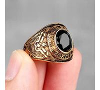 XJruixi Stainless Steel Men Rings Rhinestone United States Army Punk Hip Hop for Biker Male Boyfriend Jewelry Creativity Gift Wholesale