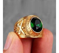 XJruixi Stainless Steel Men Rings Rhinestone United States Hip Hop Punk Rock for Biker Male Boyfriend Jewelry Creativity Gift Wholesale