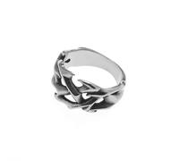 XJruixi Vintage Cutout Hollow Heart Round Thorn Fence Punk Ring Women Men Biker Jewelry Casual Party Favors