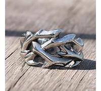 XJruixi Vintage Hollow Out Design Crown of Thorns Rings for Men Women Stainless Steel Biker Men's Rings Fashion Wedding Party Gifts