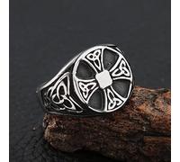XJruixi Vintage Norse Viking Ring Hommes Acier Inoxydable Croix Viking Celtics Knot Ring Mode Biker Bijoux Amulette Cadeau en Gros