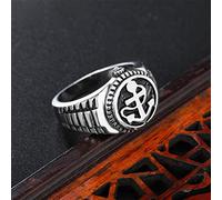 XJruixi Vintage Viking Anchor Rings Biker Nordic 316L Stainless Steel Viking Ring Fashion Pirate Sailor Amulet Jewelry Gift Wholesale