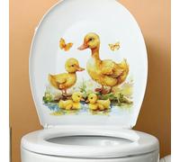 XJSDI Lot de 3 autocollants pour abattant de toilettes en PVC imperméable Motif canard nageur 27 x 29 cm