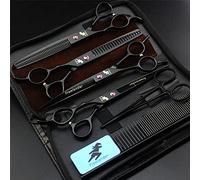 XJST Ciseaux De Toilettage en Acier Inoxydable Gauche, Ciseaux De Toilettage pour Animaux De Compagnie Premium Set, Lame Forte Et Solide en Acier Inoxydable pour Chiens Cats Coupe De Cheveux