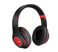 XJST Écouteurs Bluetooth sans Fil sur L'oreille, Casque De Tête D'annulation du Bruit, Coupes d'oreille Confortables, pour PC Tablet Home Bureau en Ligne,Rouge