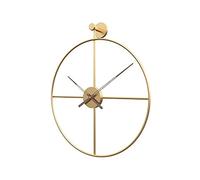 XJST Métal De Style Européen Mural Horloge, Horloge Murale Silencieuse, Wall Art Moderne Mur Européen Mute Horloge Accueil Décorations,d'or,50CM