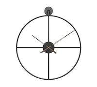 XJST Métal De Style Européen Mural Horloge, Horloge Murale Silencieuse, Wall Art Moderne Mur Européen Mute Horloge Accueil Décorations,Noir,80CM