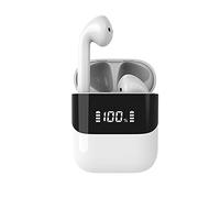 XJST Vrai Earbuds sans Fil, Oreillettes Bluetooth 5.0 Intra-Auriculaires avec Micro HD, Microphone intégré, IPX5 imperméable, Affichage à LED pour Le Travail, Sports, Jeu