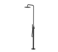 XJTNLB Colonne de Douche Exterieur Jardin Noir Douche Piscine Hors Sol avec Douchette à Main en Acier Inoxydable