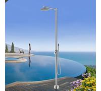 XJTNLB Douche de Jardin Au Sol avec Effet Pluie, Douche de Piscine Patio Arrière-Cour en Acier Inoxydable
